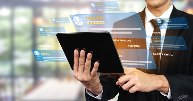 a man with tablet device